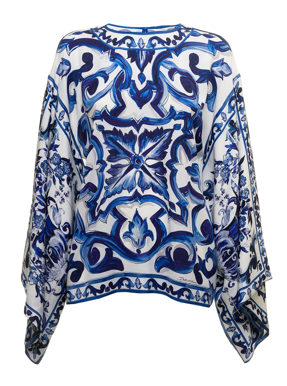 Dolce & Gabbana Women Dolce & Gabbana Woman's Maiolica Printed Silk Shirt Blouse - 1