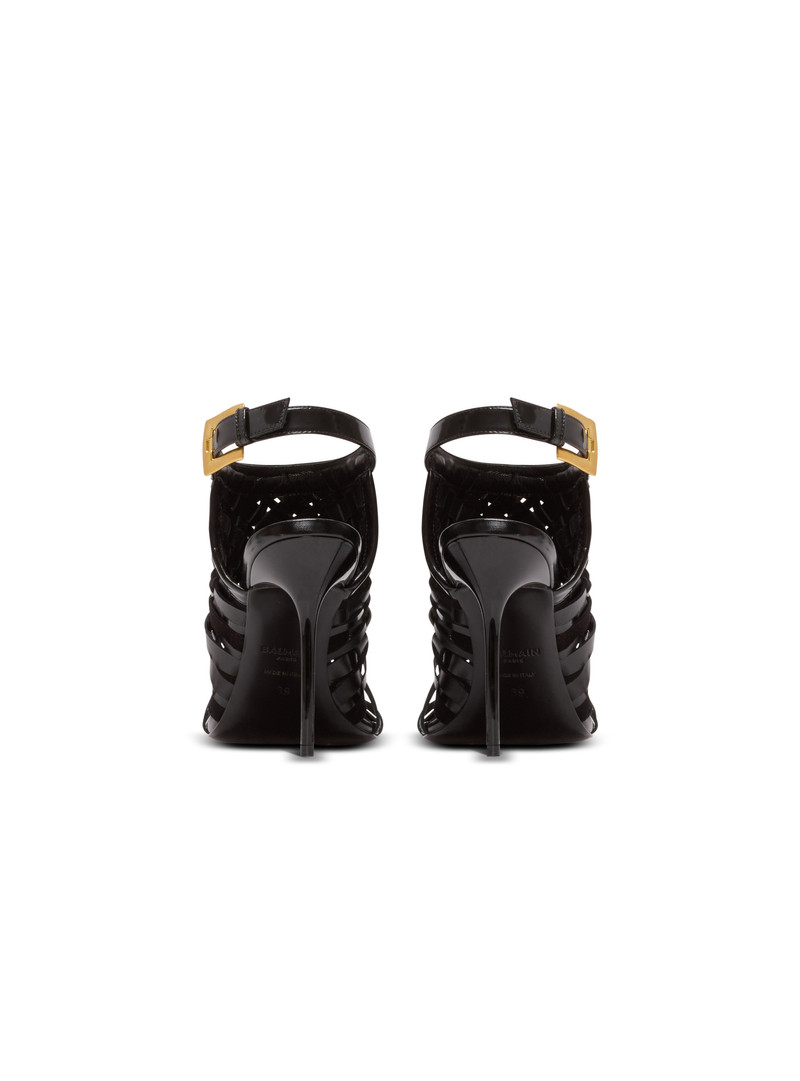 Fringed patent leather sandals 4