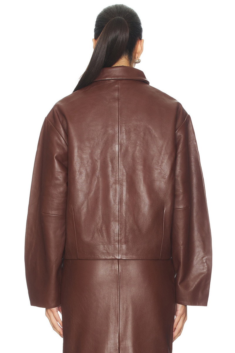 ST. AGNI Leather Cocoon Jacket outlook