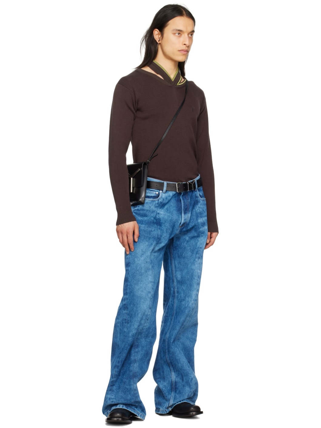 Brown Embroidered Sweater - 5