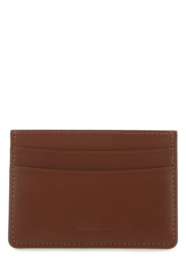 A.P.C. Brown Leather Card Holder - 1