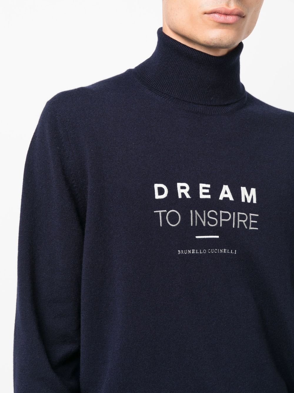 embroidered-slogan cashmere jumper - 5