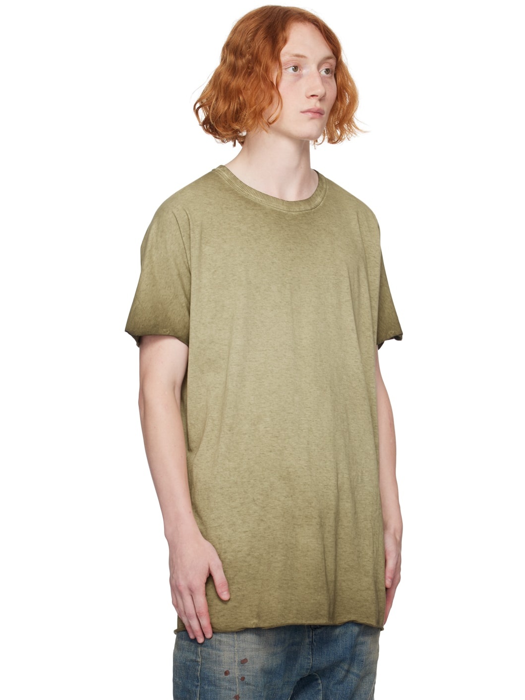 Khaki Taped Seams T-Shirt - 2