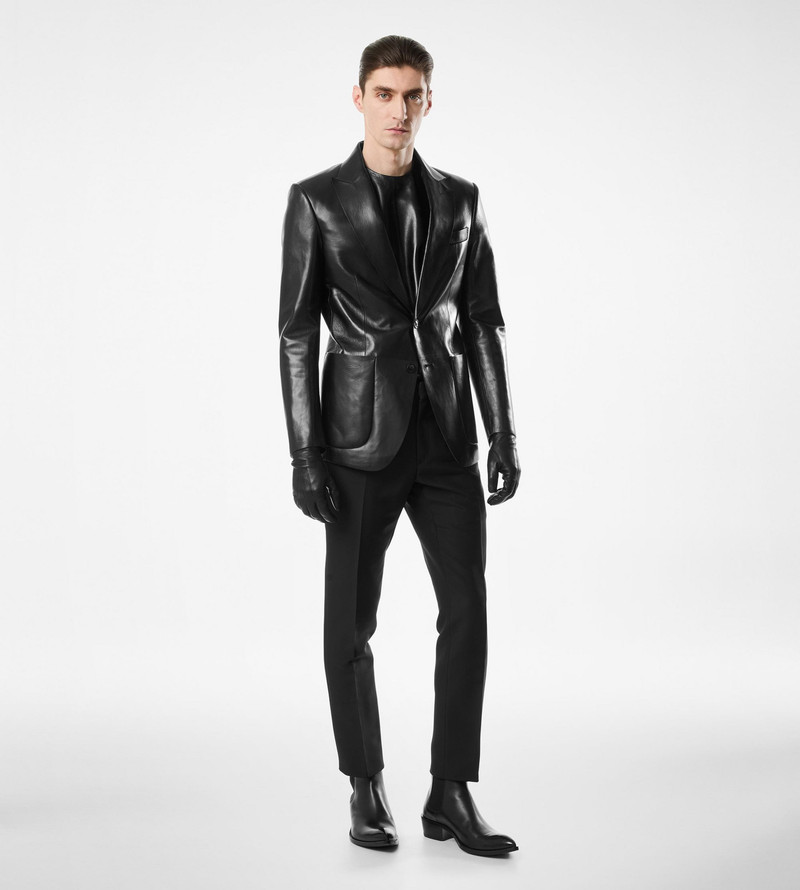 BUTTERY LEATHER BONDED BLAZER 4
