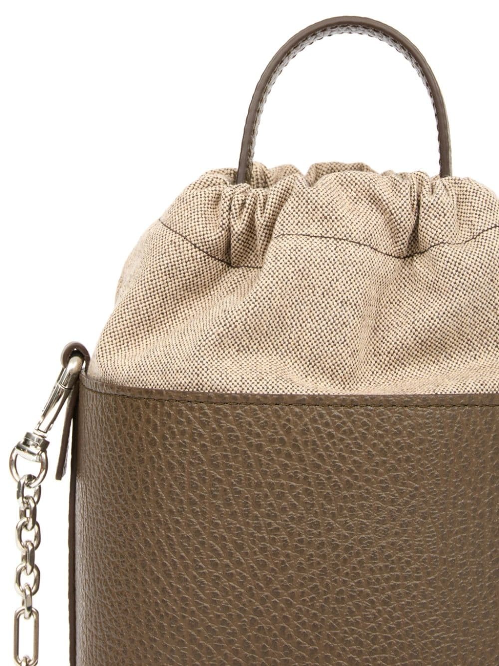 small 5AC grained leather bucket bag - 4