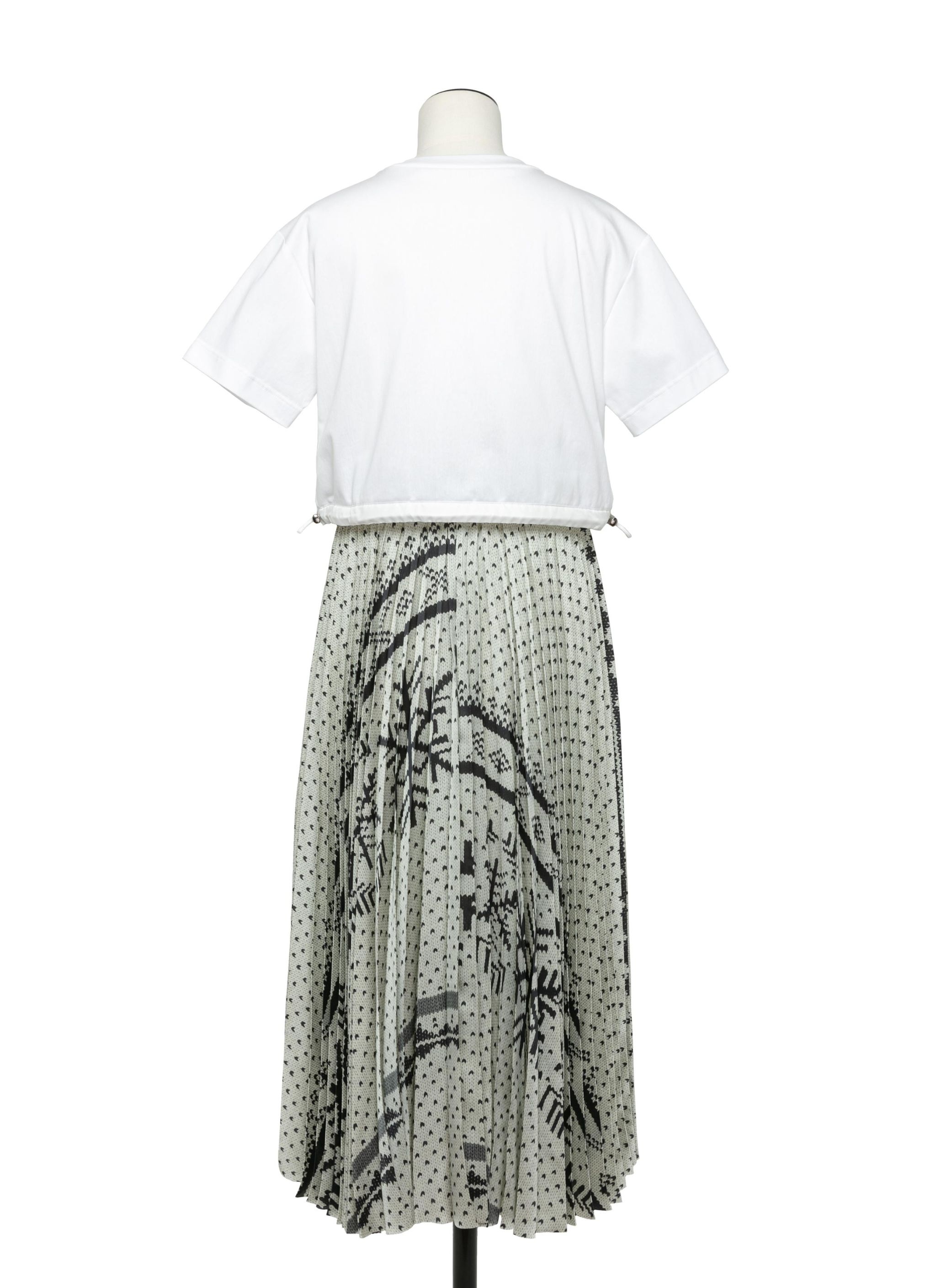 Pattern Knit Print Cotton Jersey Dress - 4