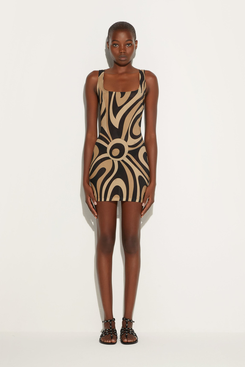 PUCCI MARMO SQUARE NECKLINE MINI DRESS outlook