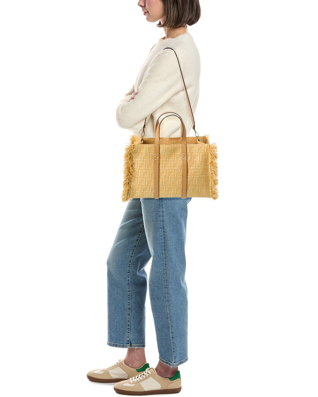 FENDI Summer Jacquard & Raffia Tote - 4