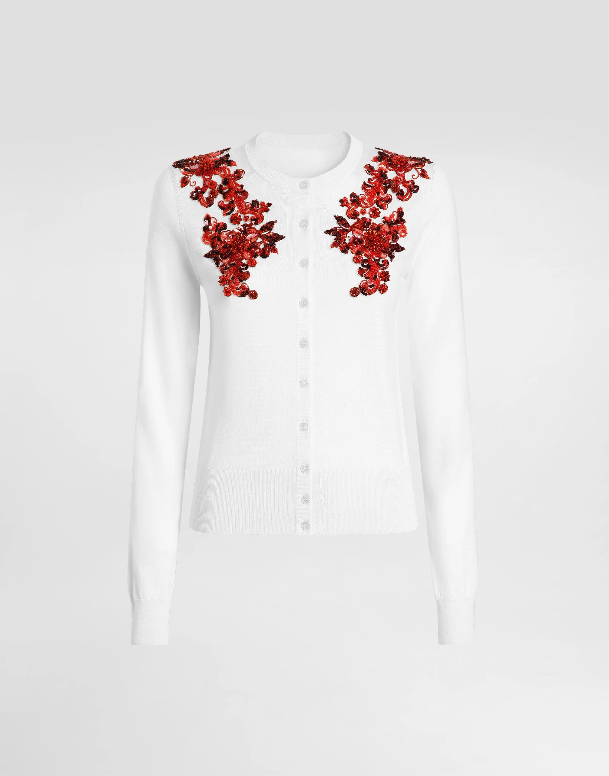 Silk cardigan with embroidery - 1