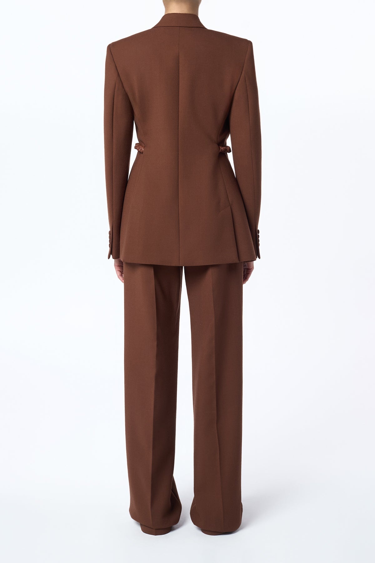 Epona Chain Blazer in Cognac Recycled Virgin Wool - 5