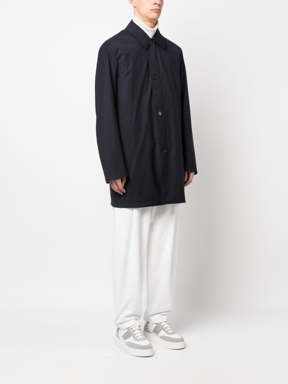 classic-collar cotton trench-coat - 3