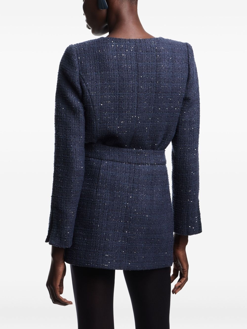 sequin-embellished tweed skirt - 4