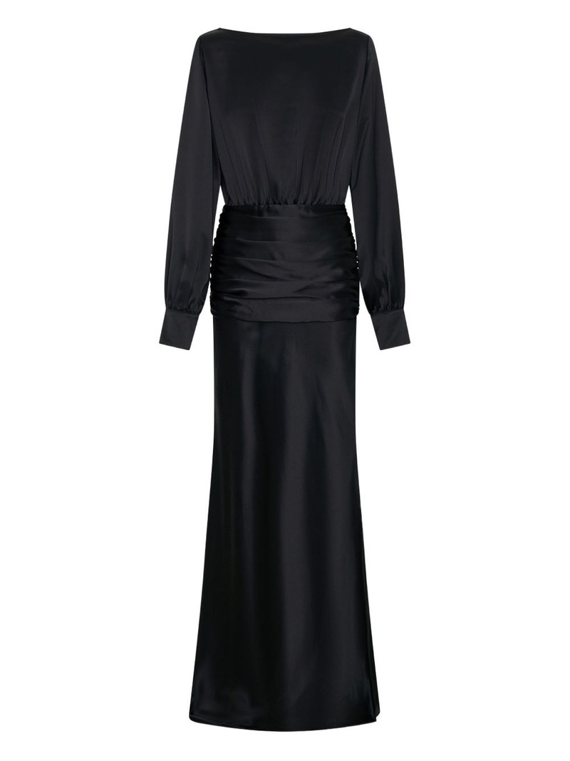 Samina long-sleeves ruched maxi dress 1