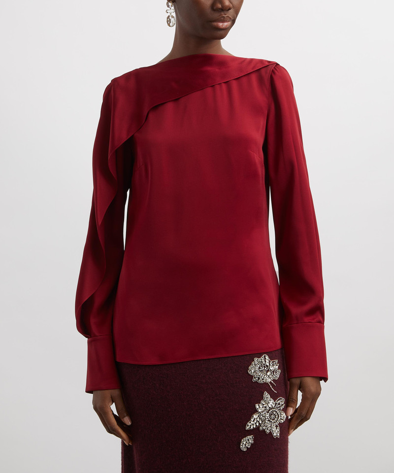 Erdem Draped Satin Cady Blouse outlook