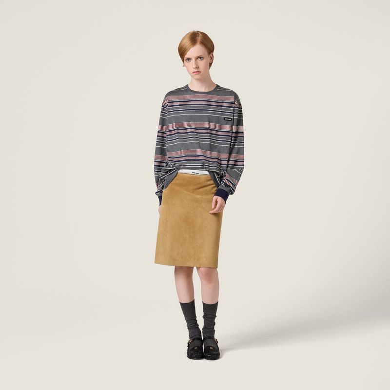 Miu Miu Striped jersey T-shirt outlook