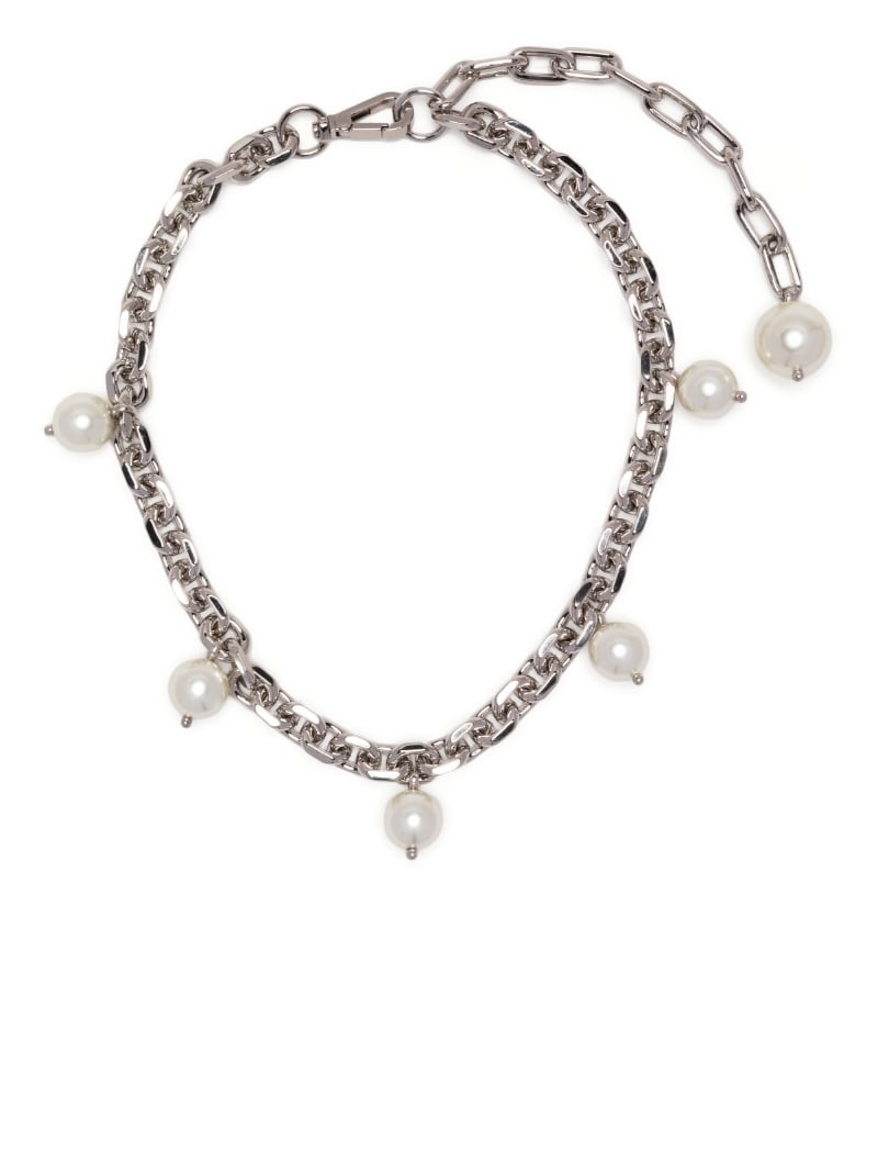 chain-link pearl charm necklace - 1