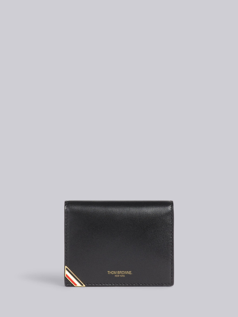 Black Box Calf Stripe Enamel Corner Double Card Holder 1