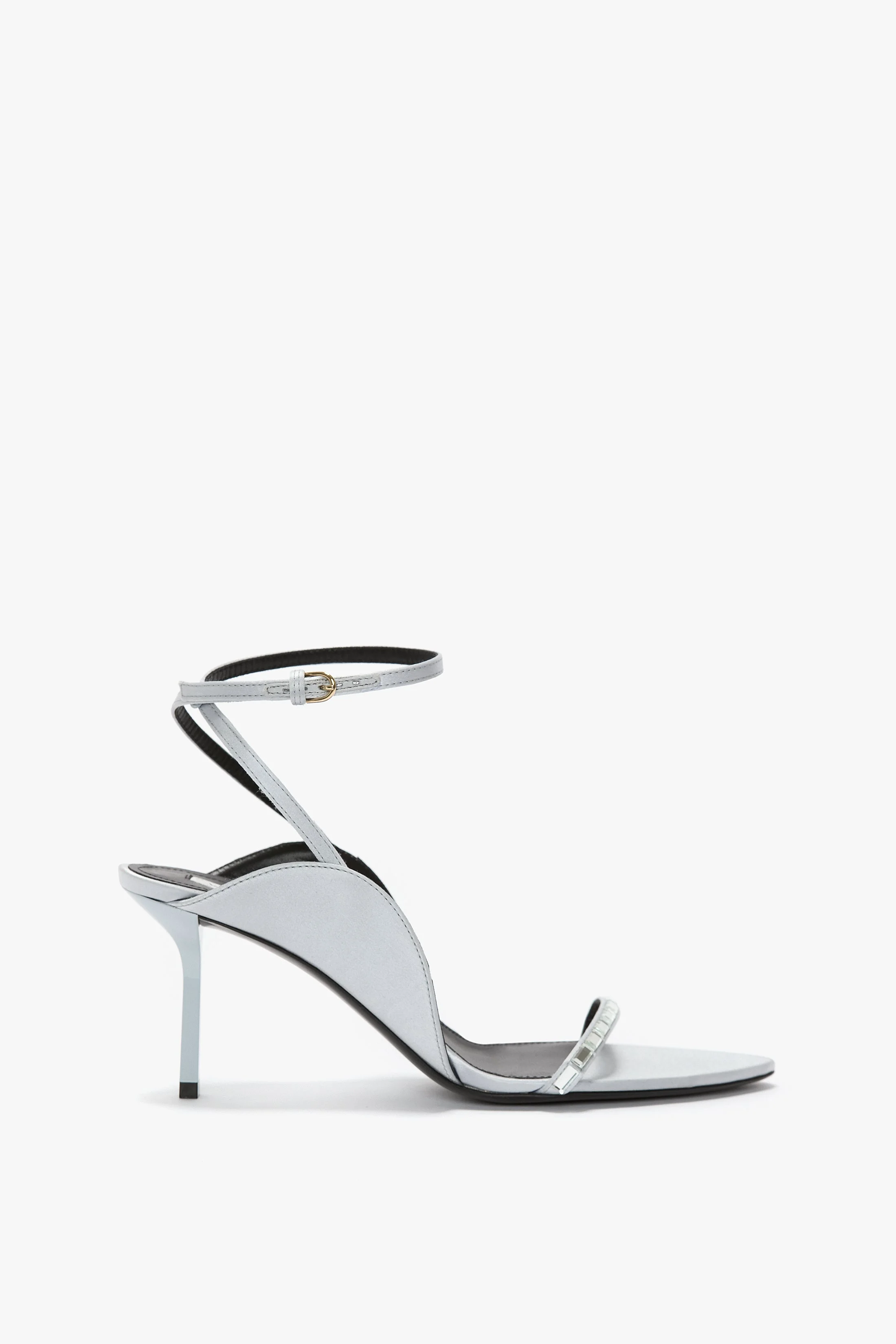 Victoria Embellished Stiletto Sandal 75 In Magnesium Satin - 1