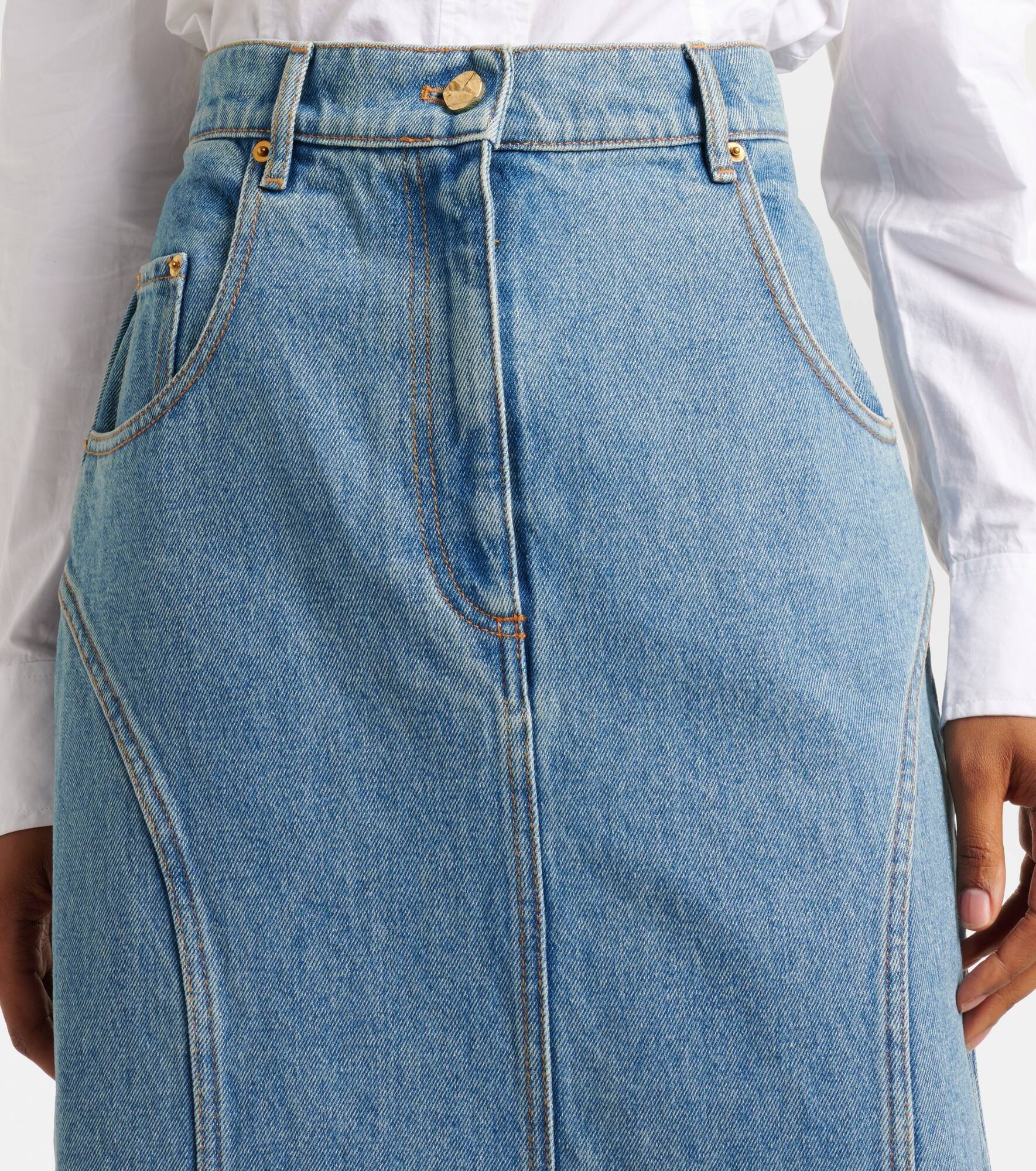Denim midi skirt - 5