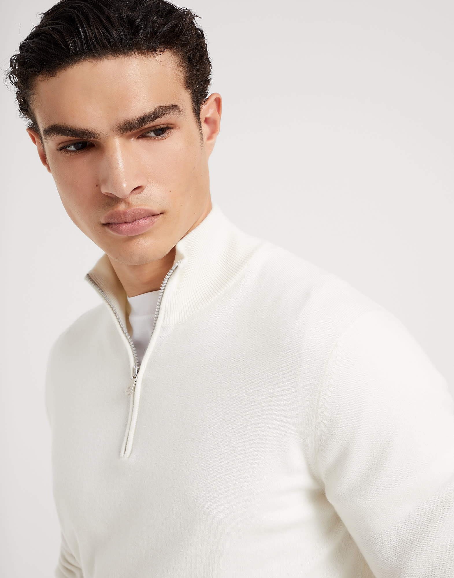 Cashmere turtleneck sweater with half zip - 3