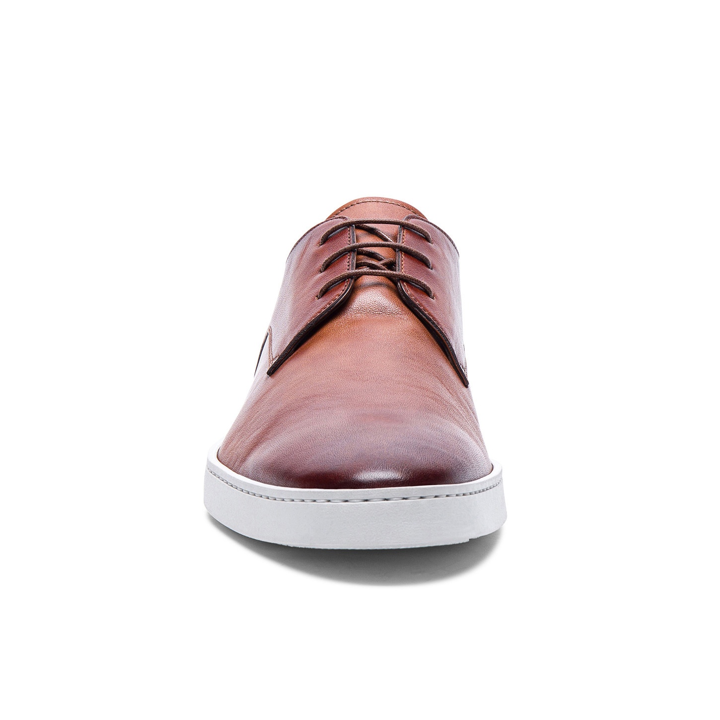 Men's polished brown leather oxford shoe - 4