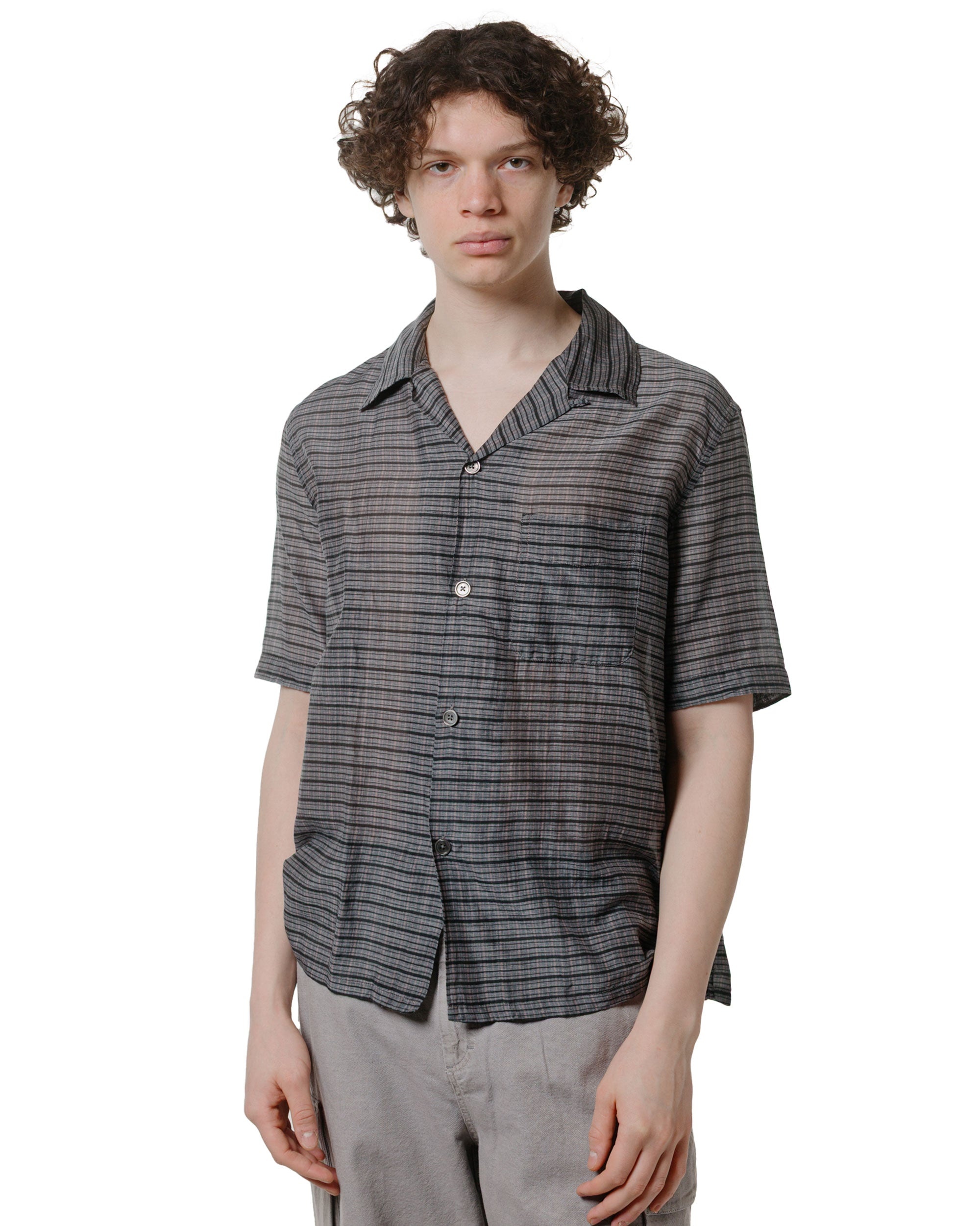 Heusen Shirt Shortsleeve Picnic Check Cotton Silk - 2
