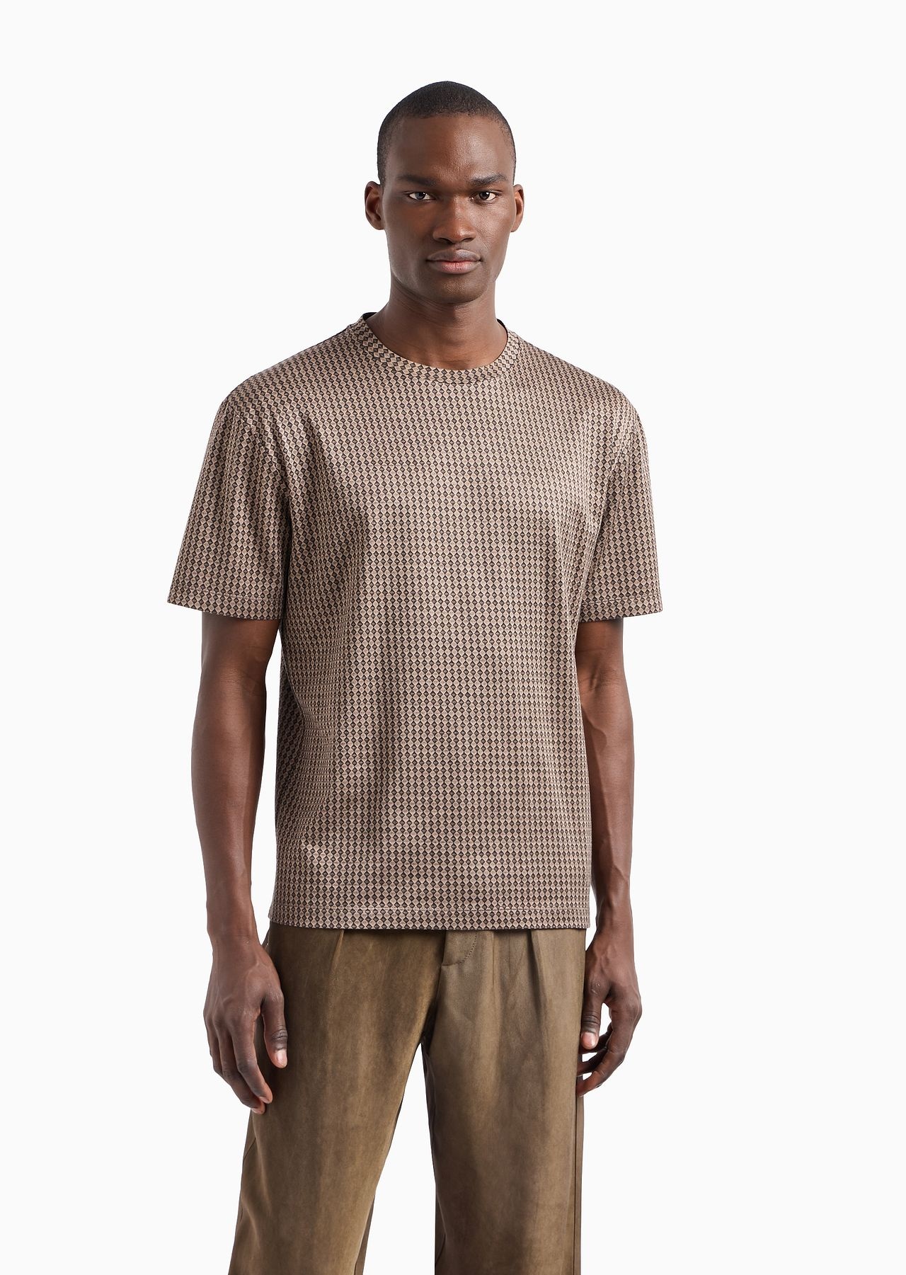 Printed cotton interlock crew-neck T-shirt - 2