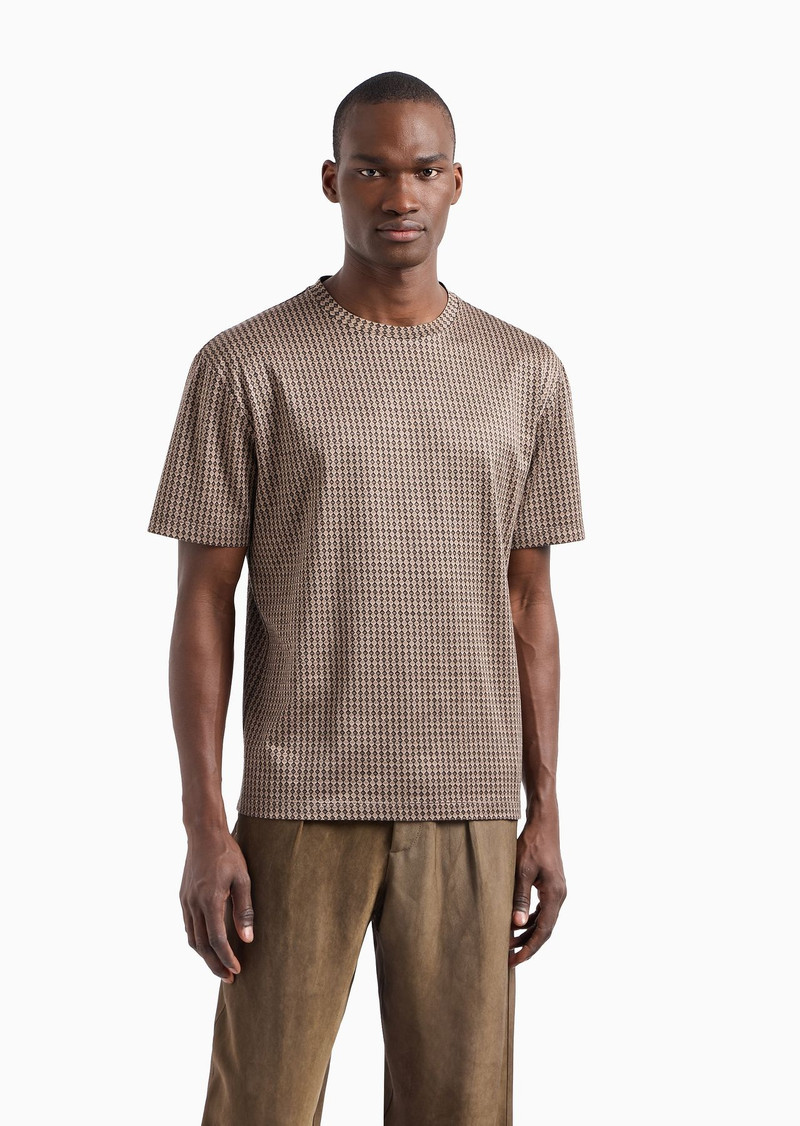 Printed cotton interlock crew-neck T-shirt 2