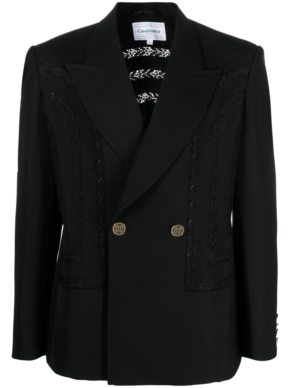 broderie anglaise double-breasted blazer - 1