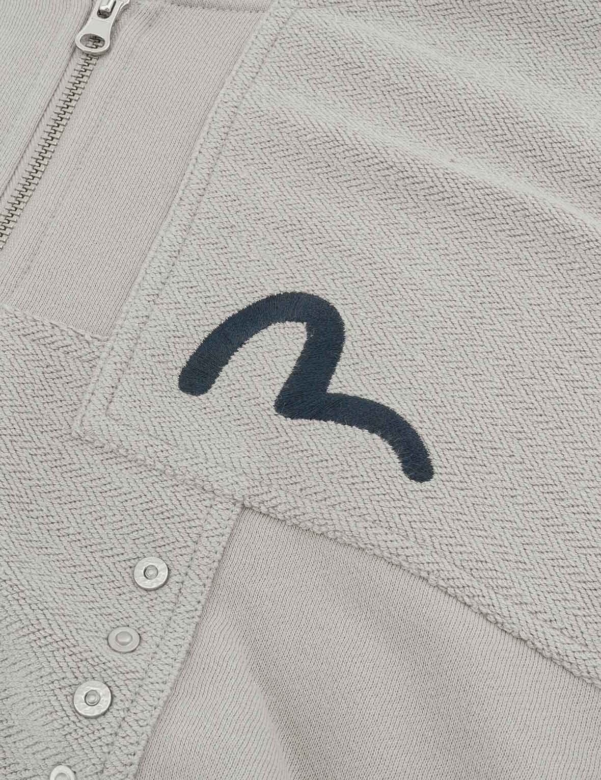 Seagull Embroidery and Fabric Blocking Relax Fit Hoodie - 6