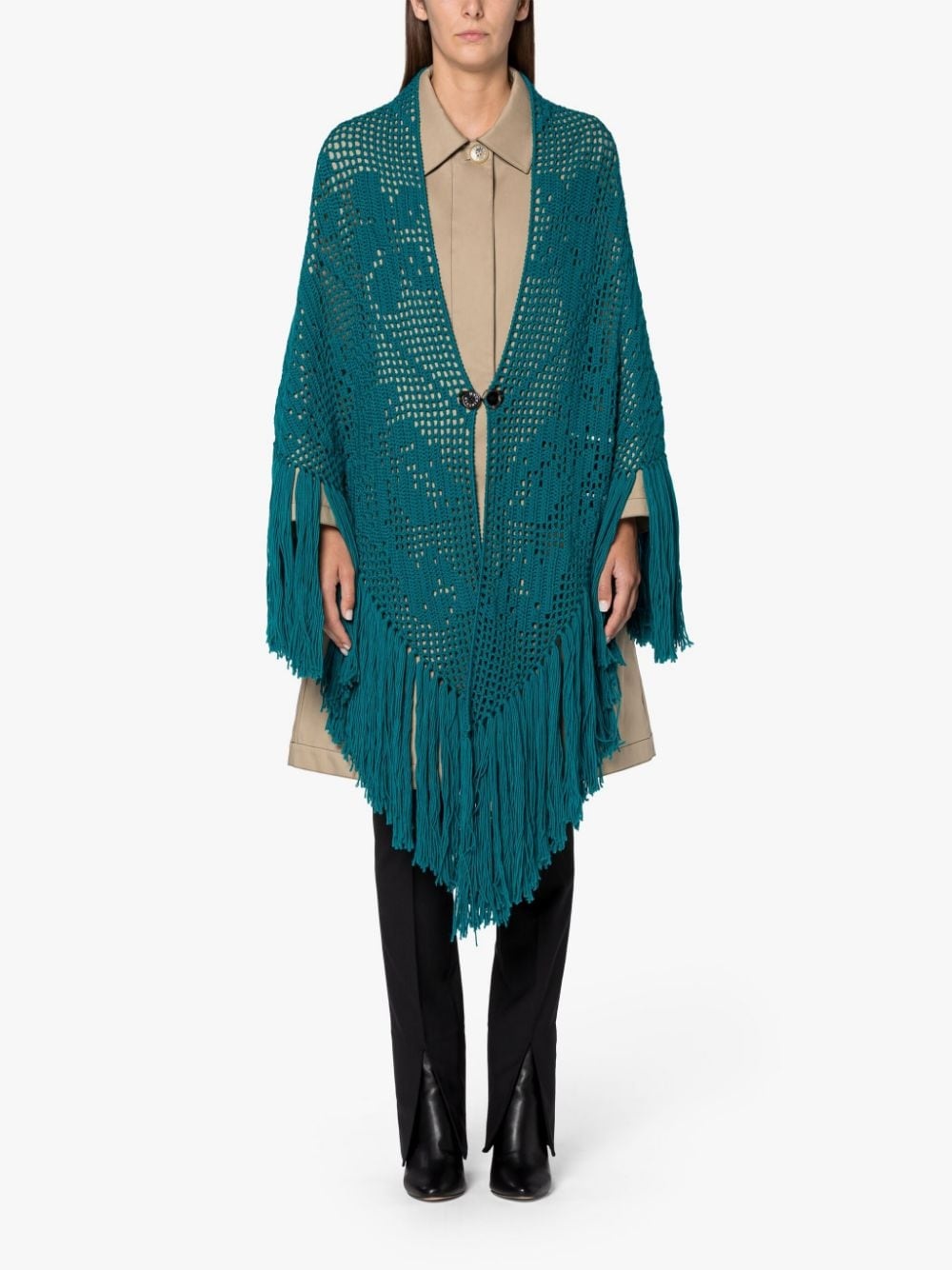 CHIARA IS SEA BLUE WOOL SHAWL - 3