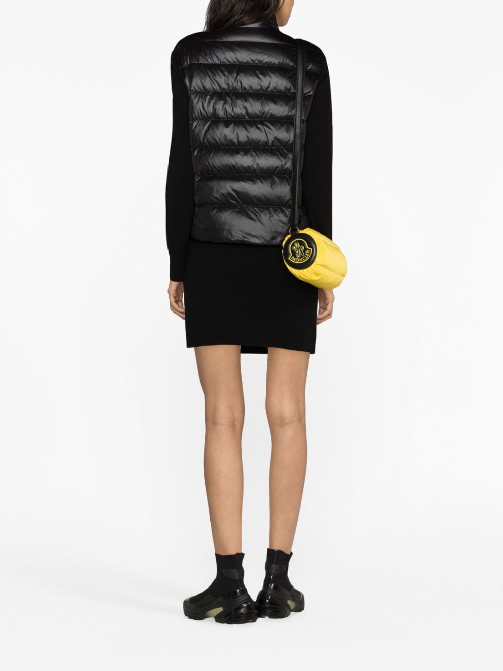 knitted-panel puffer jacket - 3