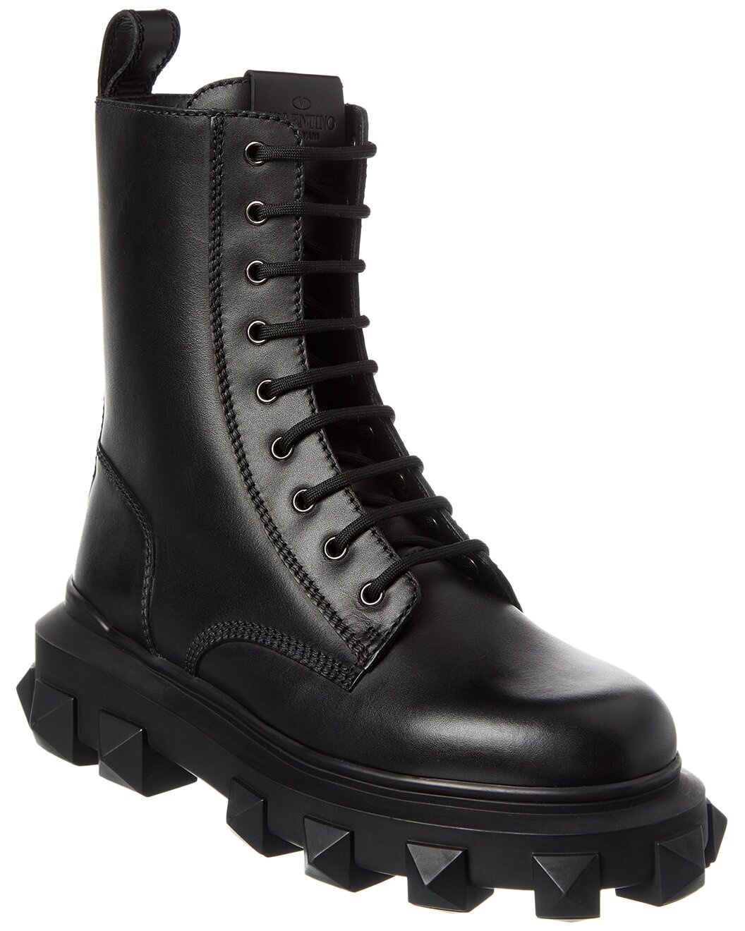 Valentino Roman Stud Leather Combat Boot - 1