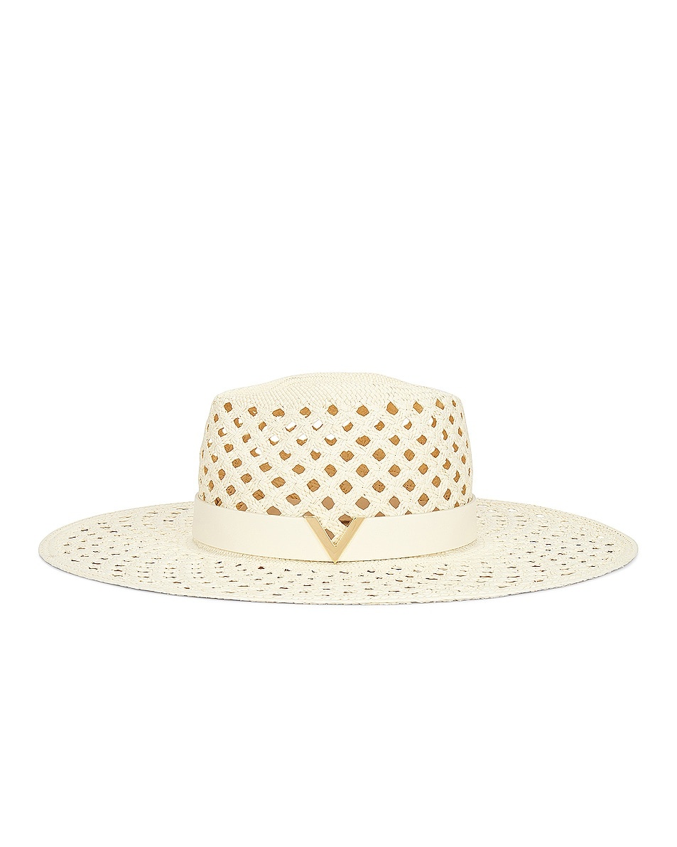 【Valentino】V SIGNATURE LARGE BRIM HAT◆4W2HEA34IQP Valentino Garavani V Signature Large Brim Hat in Avana