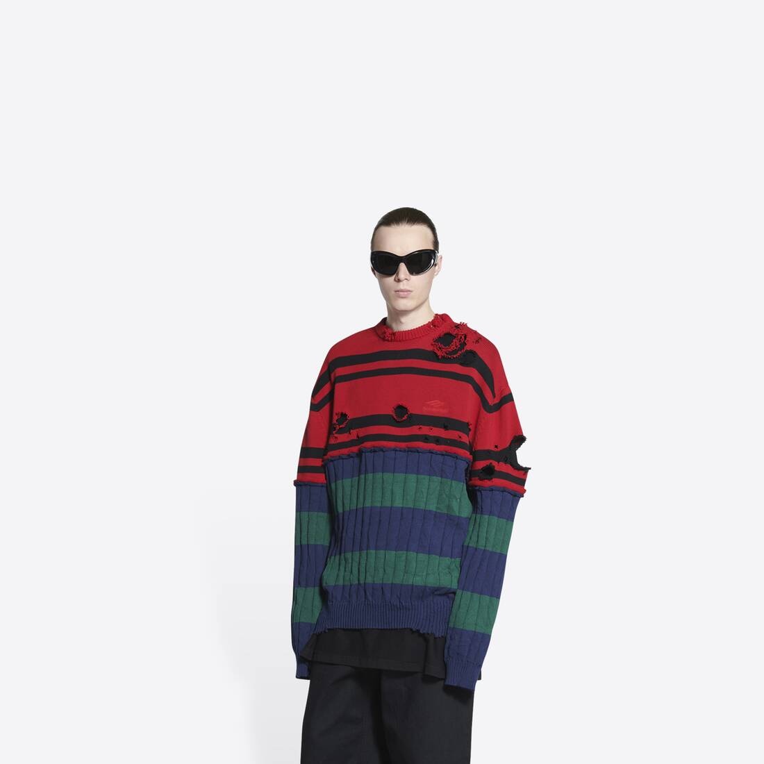 Men's Patched Sweater in Multicolored - 3