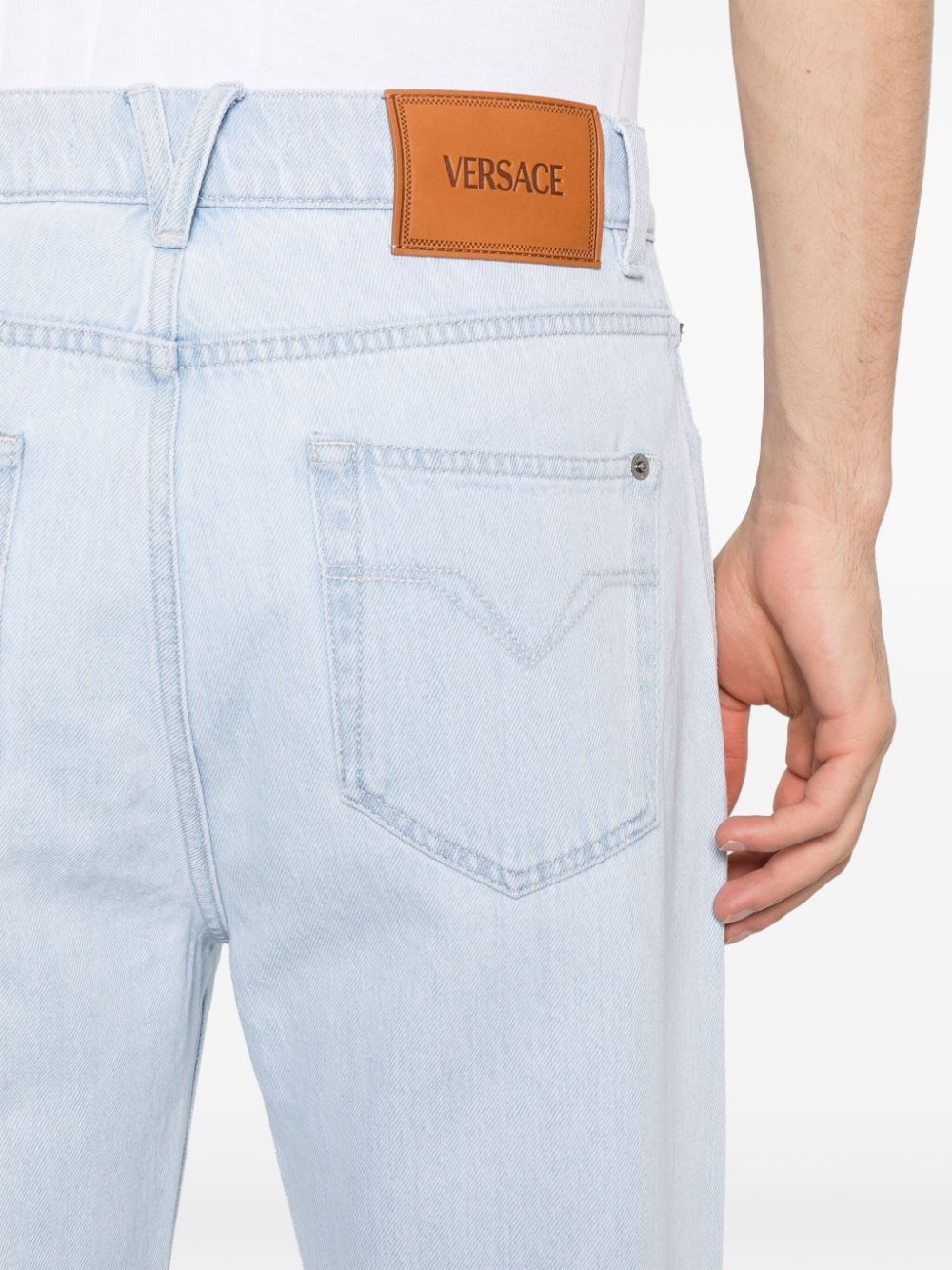 logo-appliquÃ© straight jeans - 5