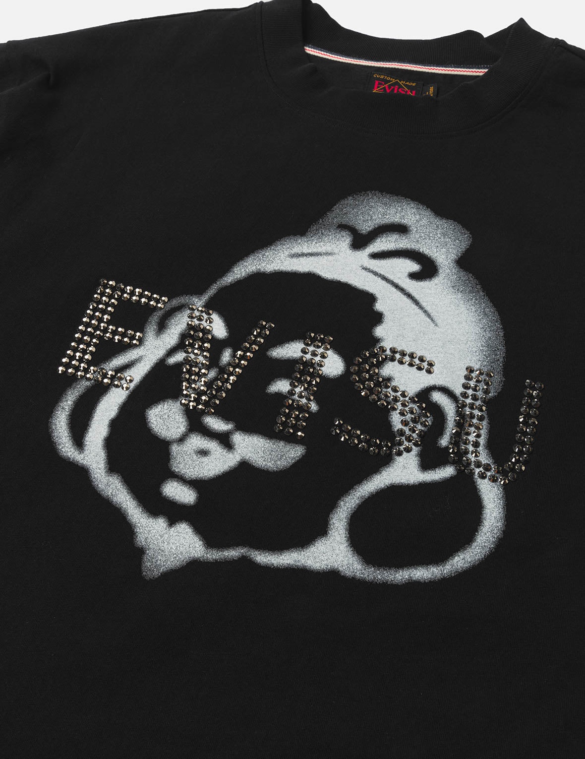 Rhinstone Logo and Godhead Print Relax Fit T-Shirt - 7