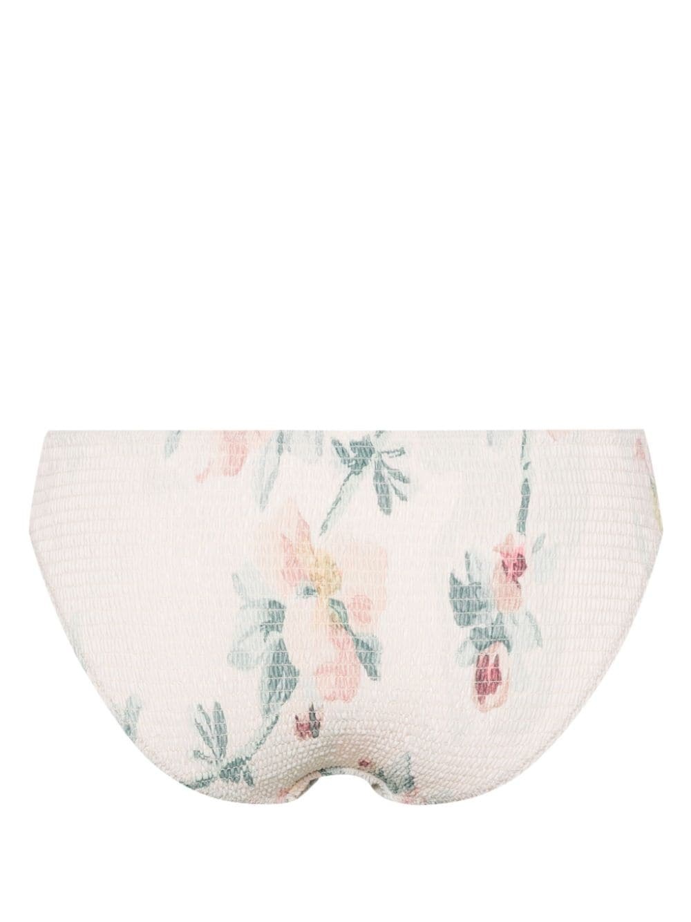 floral-print smocked bikini bottoms - 2
