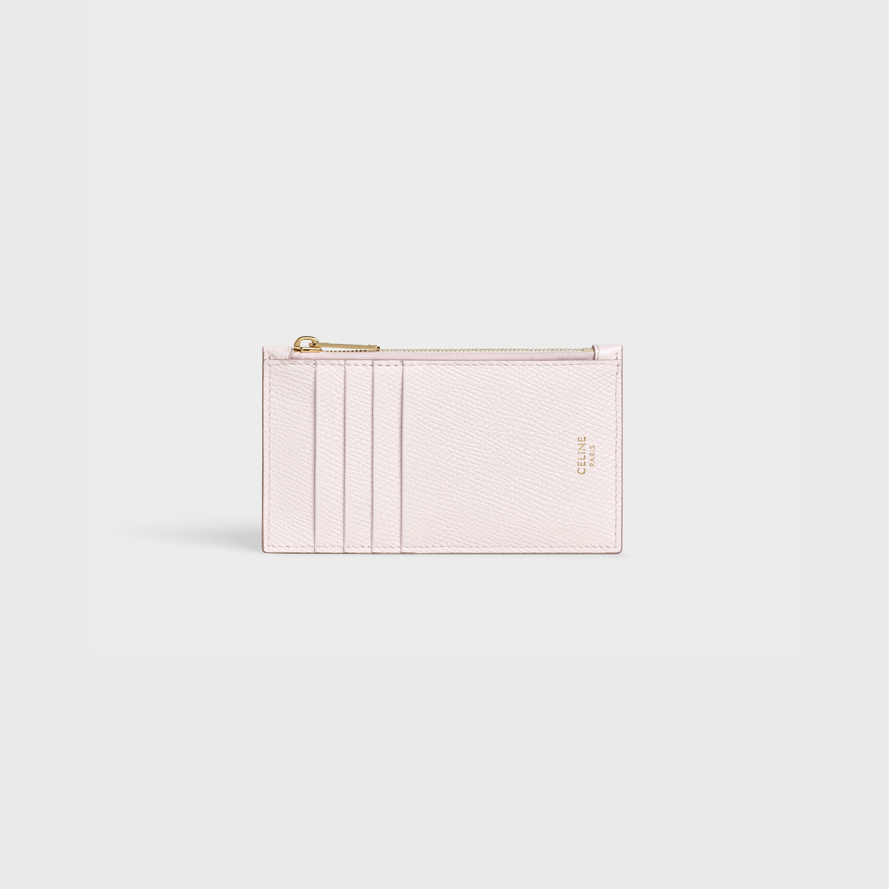 ZIPPED COMPACT CARD HOLDER IN GRAINED CALFSKIN - 1