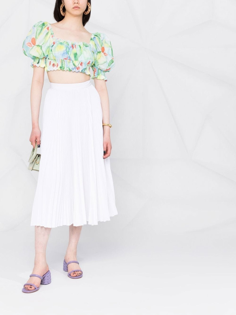 Charo Ruiz graphic-print ruffled crop top outlook