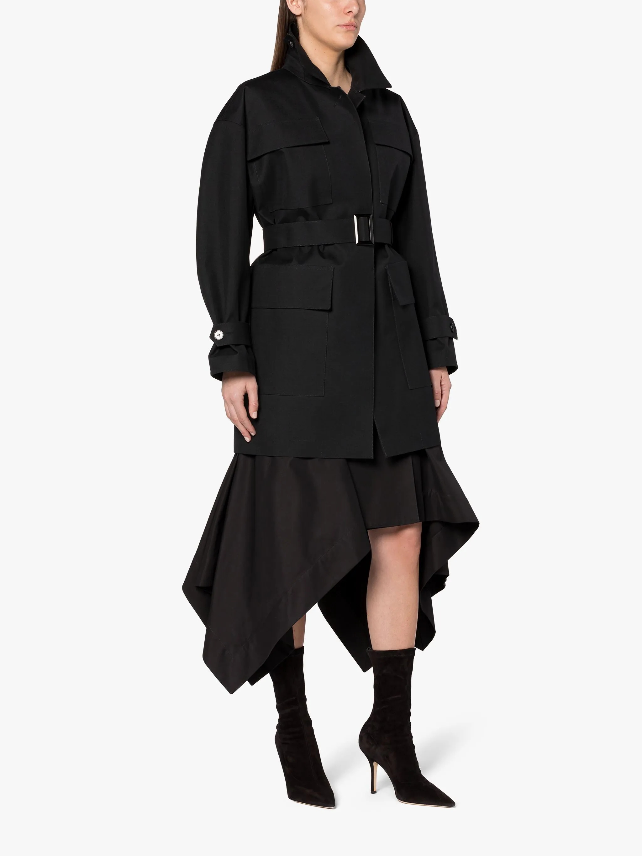 CAMDEN BLACK BONDED WOOL COAT - 2