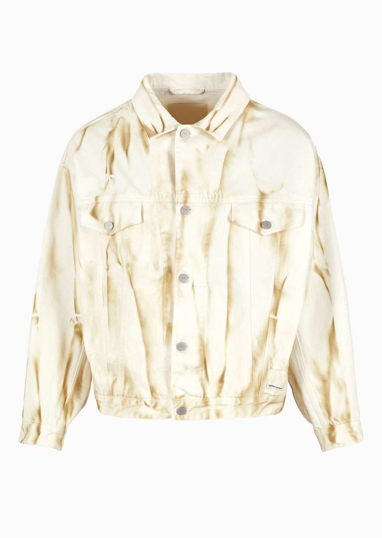 Emporio Armani Sustainability Values Capsule Collection organic drill blouson with streaks - 1