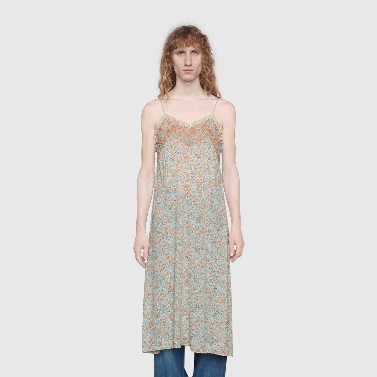 Gucci Liberty floral crêpe slip dress - 3