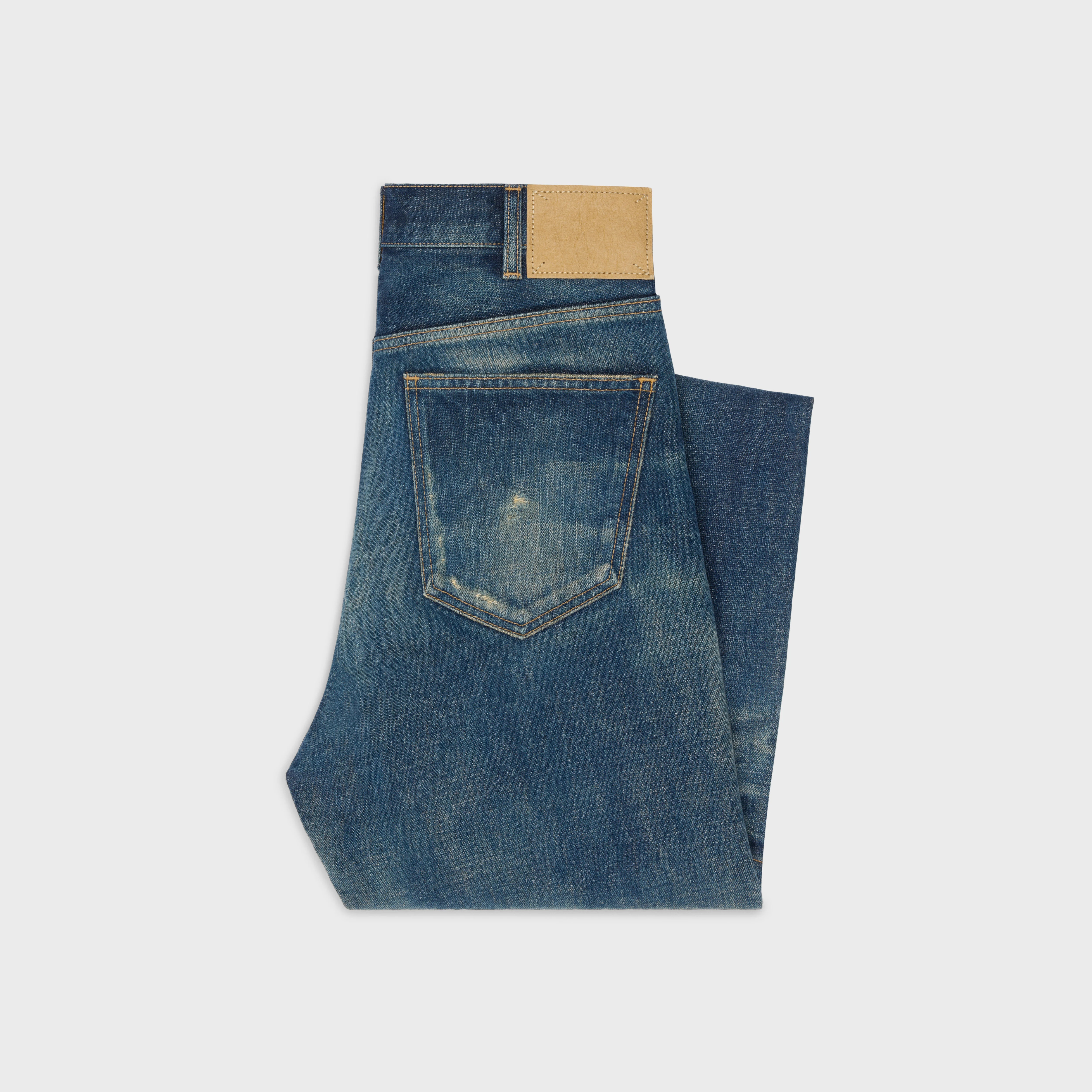 kurt jeans in destroyed blue marble denim - 2