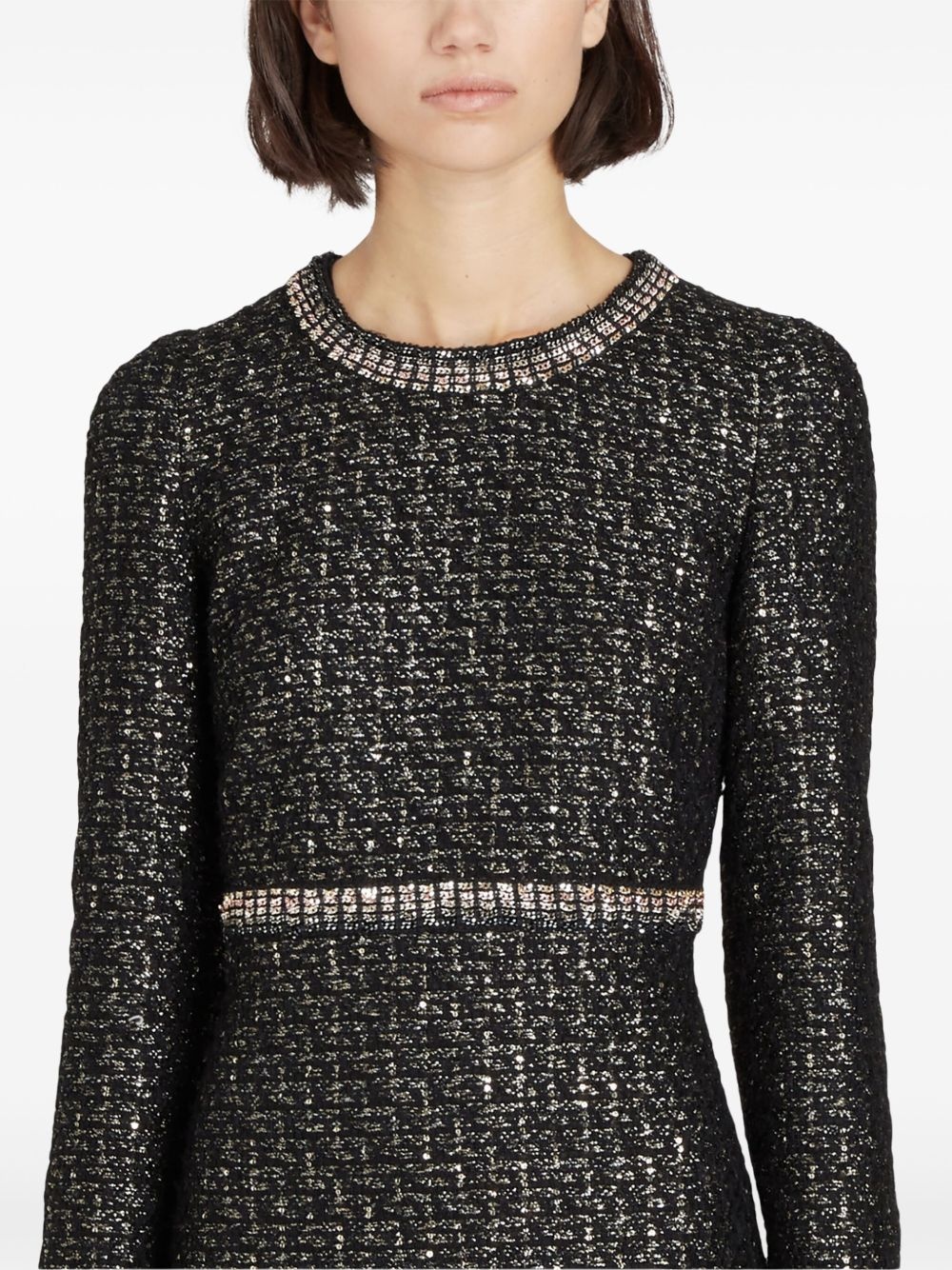 sequinned bouclé mini dress - 5