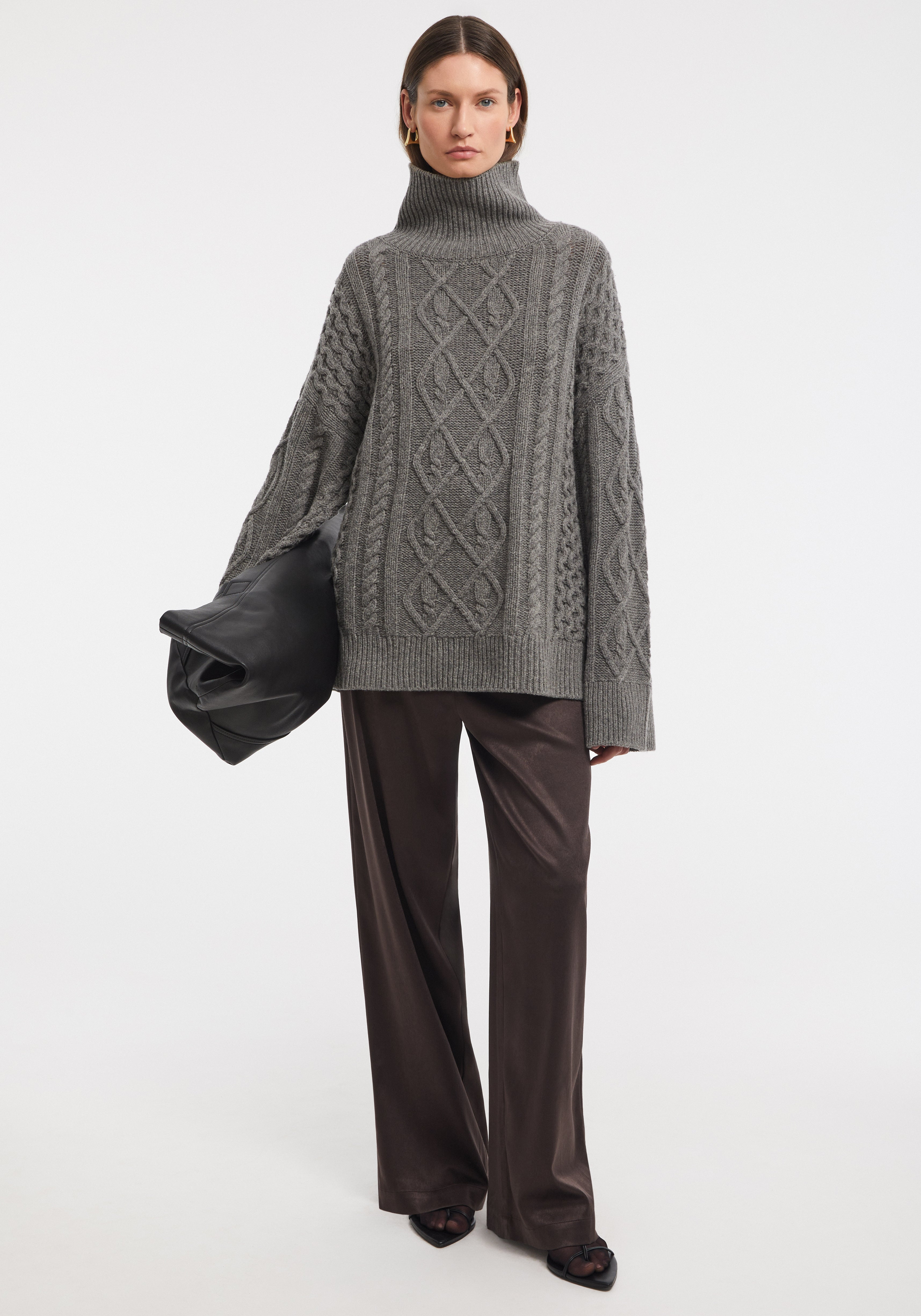 MARSHALL
Cable-knit merino funnel-neck jumper - 3