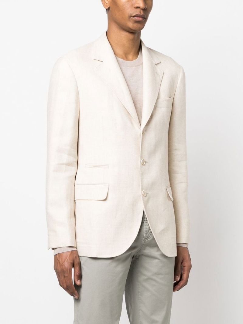 notched-laples single-breasted blazer - 3