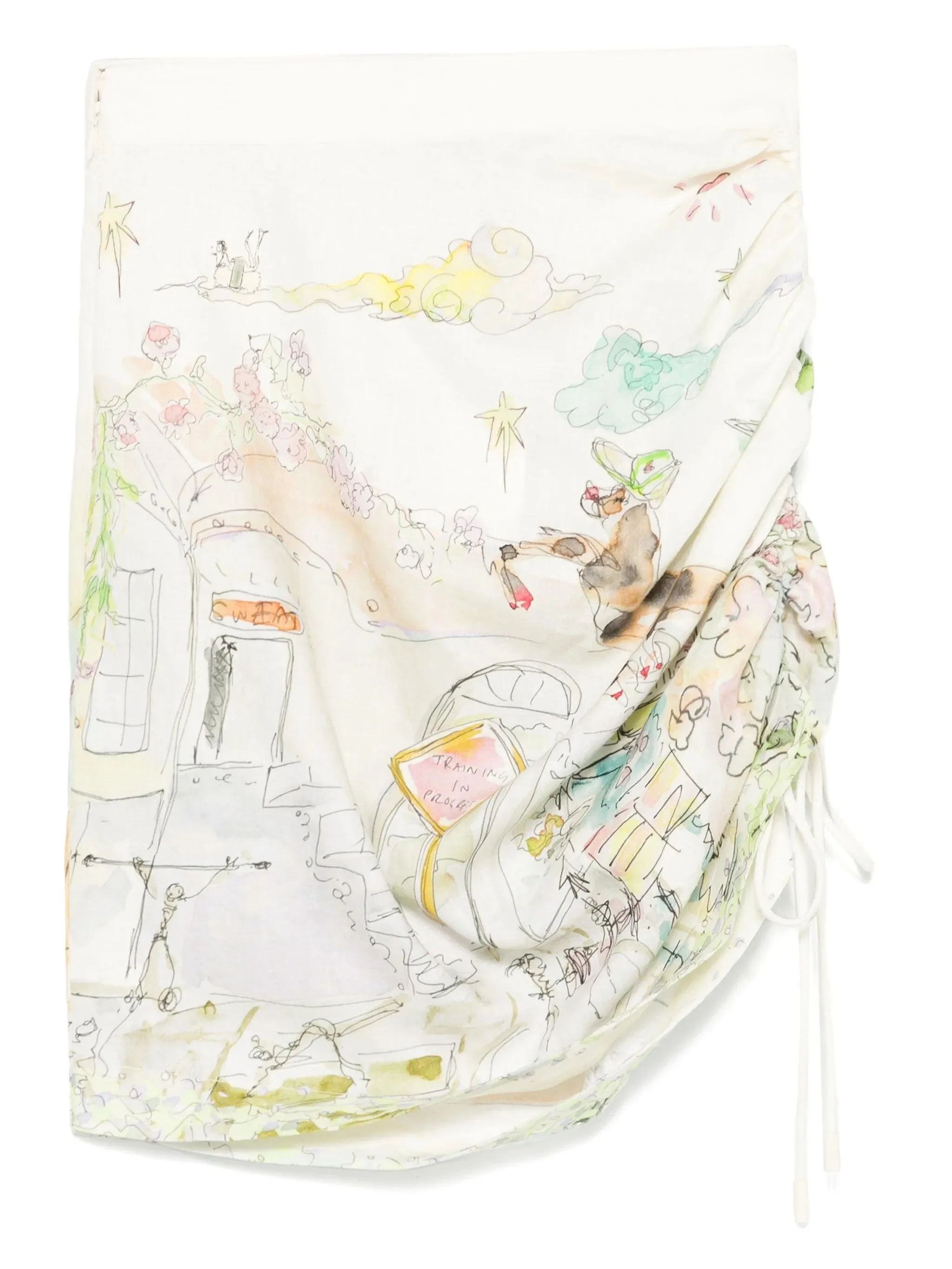 Linen Draped Skirt - 1