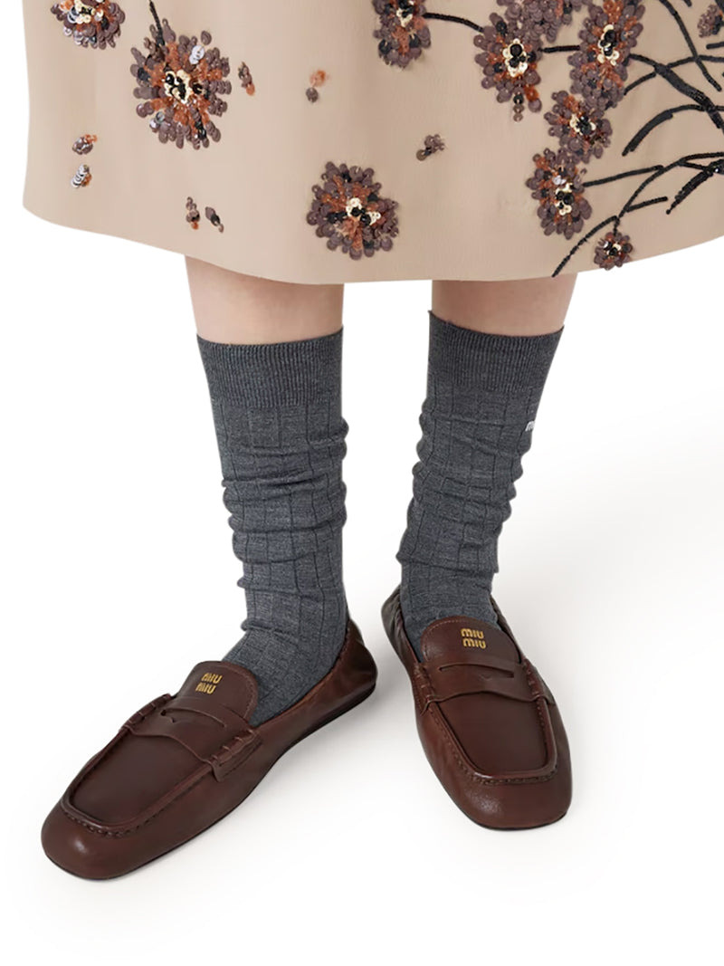 Miu Miu Women Nappa Leather Ruffled Loafers - 2