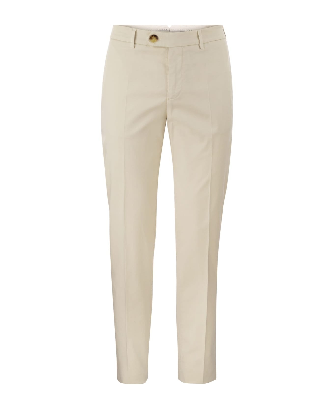 Italian Fit Cotton Gabardine Trousers - 1